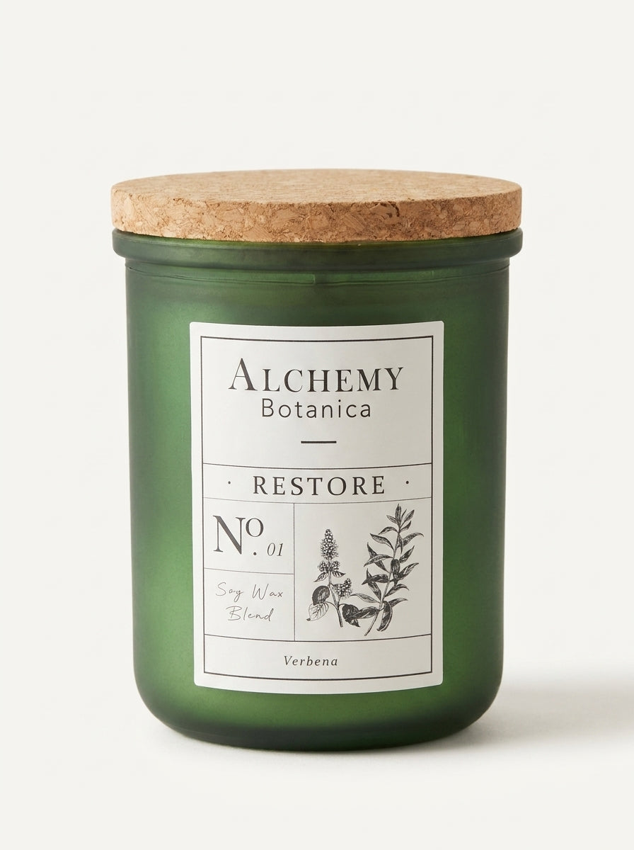 Alchemy Botanica Luxury Soy Wax Candle – No. 01 Restore (Verbena)
