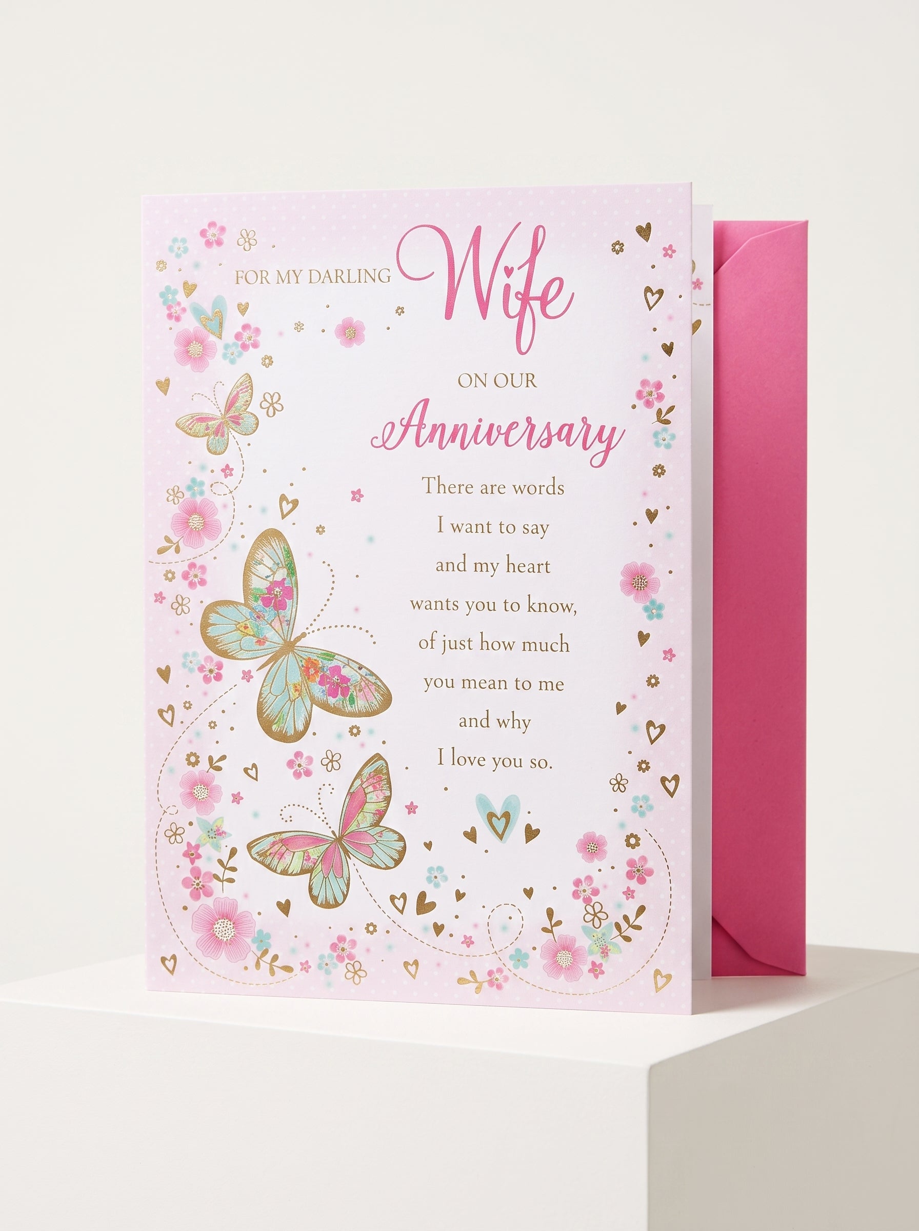 Premium Anniversary Greeting Card – "For My Darling Wife"