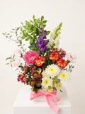 The Lavender Fields – Vivid Purple Stock & Carnation Studio Box