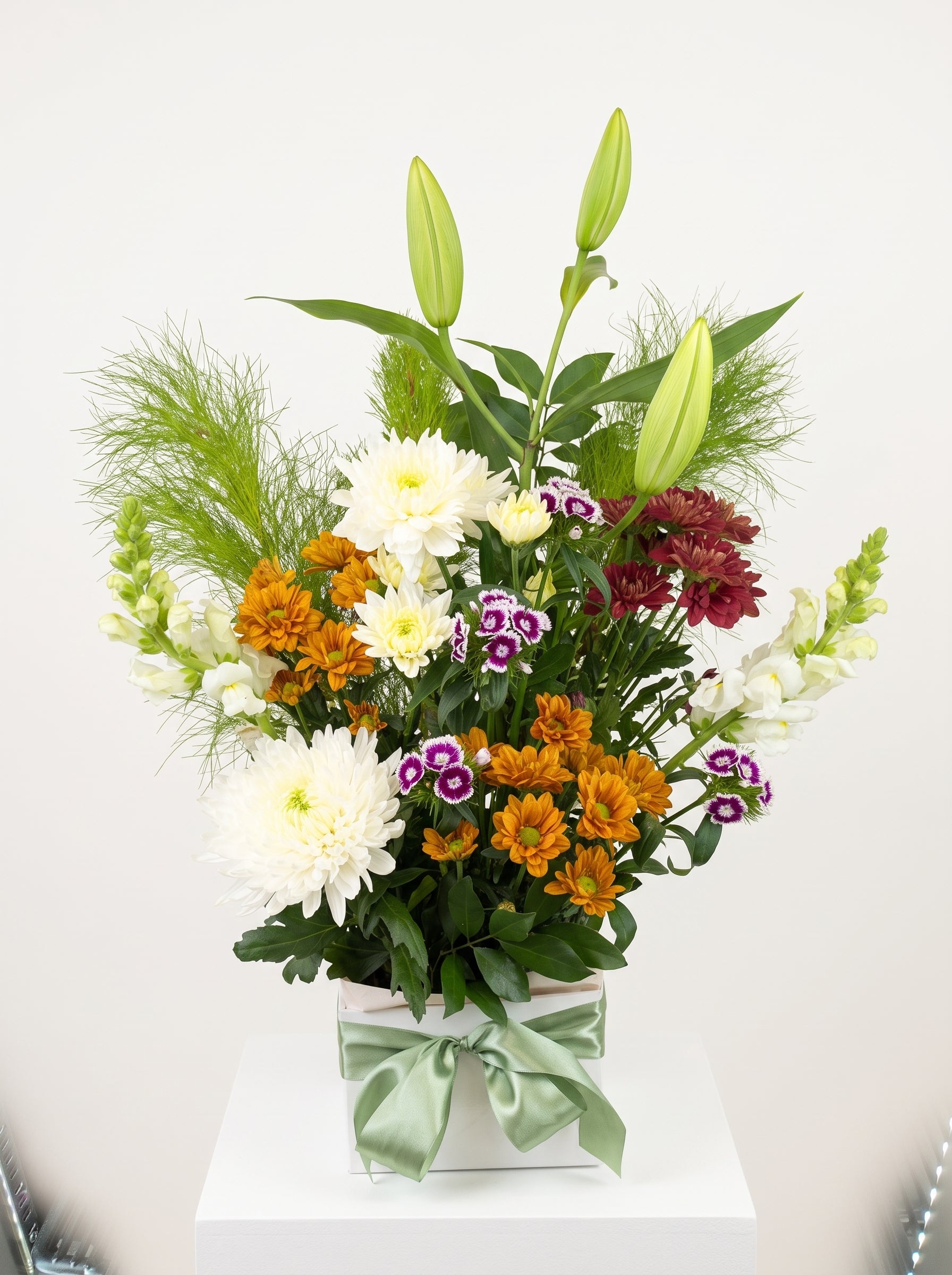 The Meadow Edit – Premium Lily & Chrysanthemum Arrangement